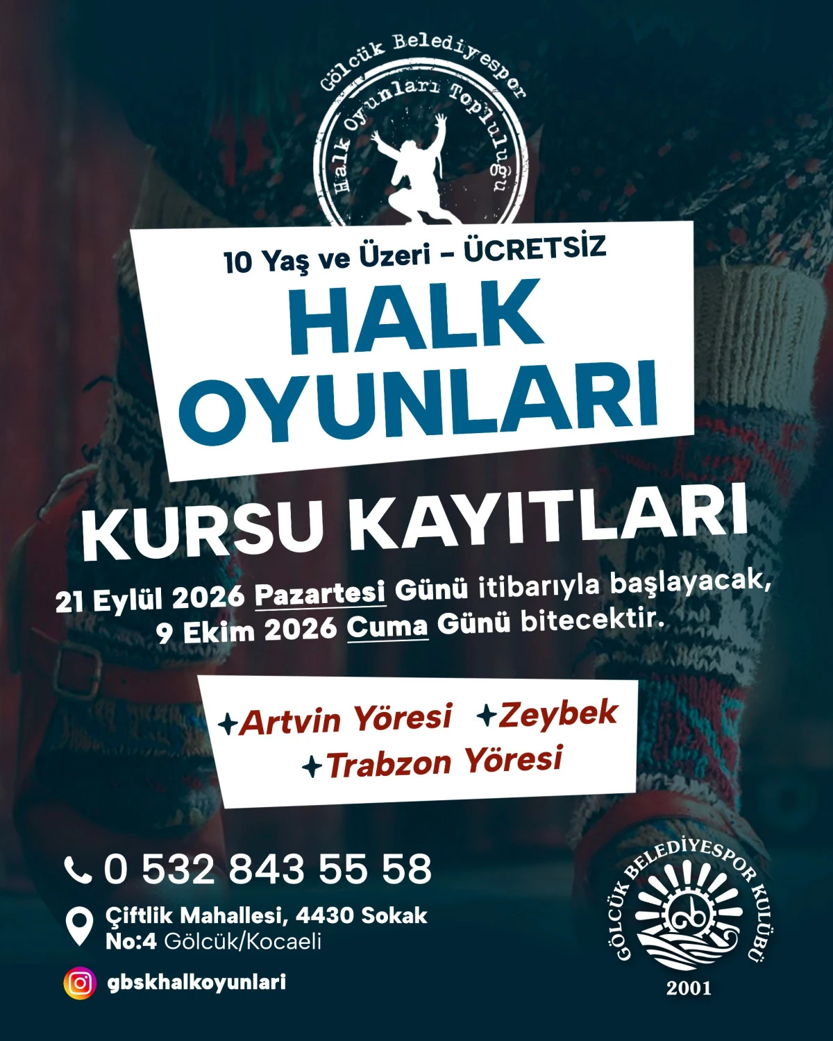 G&ouml;lc&uuml;k Belediyesi&rsquo;nden &Uuml;cretsiz Halk Oyunları Kursu